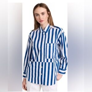 AYR The Deep End Button Down in Marais Blue Regatta Small